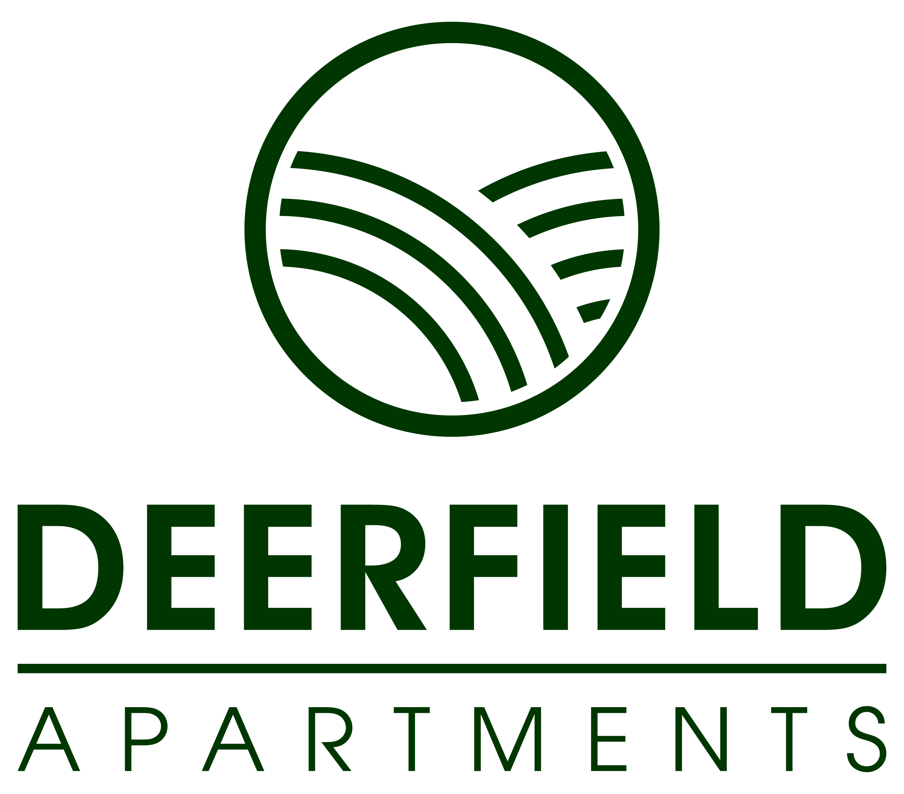 A logo for Deerfield Apartments is displayed.